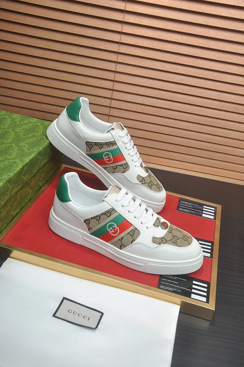 Men's men's shoes💰420💶[GUCCI Gucci] official website 1:1 men's sports shoes are now on the market, using original Gucci fabric + gluten lining, plus the official website original 1:1 comfortable outsole. Fashionable and versatile, super comfortable and breathable. 5 colors available, standard shoe size 38/45 (custom-made sizes 45 are non-refundable)